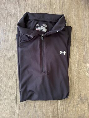 Under Armour Black Quarter-Zip Athletic Top with White Logo